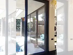 Установка москитной сетки плиссе для распашных дверей