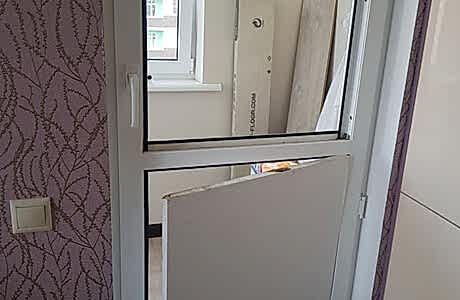 Переделка ПВХ-двери под цельное остекление Переделка ПВХ-двери под цельное остекление