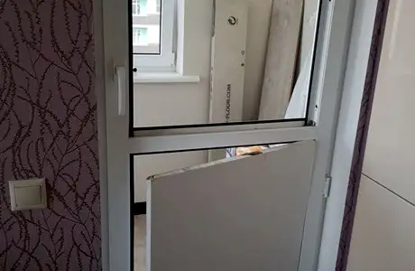 Переделка ПВХ-двери под цельное остекление Переделка ПВХ-двери под цельное остекление