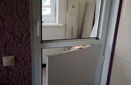 Переделка ПВХ-двери под цельное остекление Переделка ПВХ-двери под цельное остекление