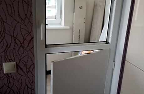 Переделка ПВХ-двери под цельное остекление Переделка ПВХ-двери под цельное остекление